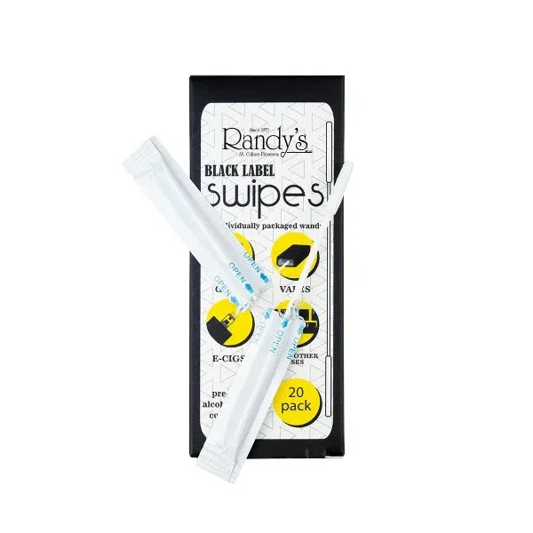 Randy's Black Label Swipes Pre-Soaked Alcohol Cleaning Cotton Swabs 20pk