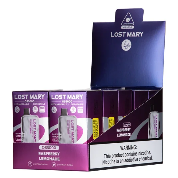Raspberry Lemonade Lost Mary OS5000 Luster - Vaperushusa Online Vape Store - Image 2