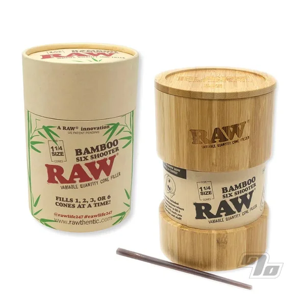 Raw Bamboo Six Shooter Variable Quantity Cone Filler - King Size