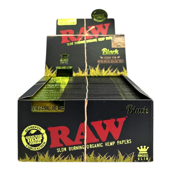 Raw Black King Size Slim Organic Hemp Papers