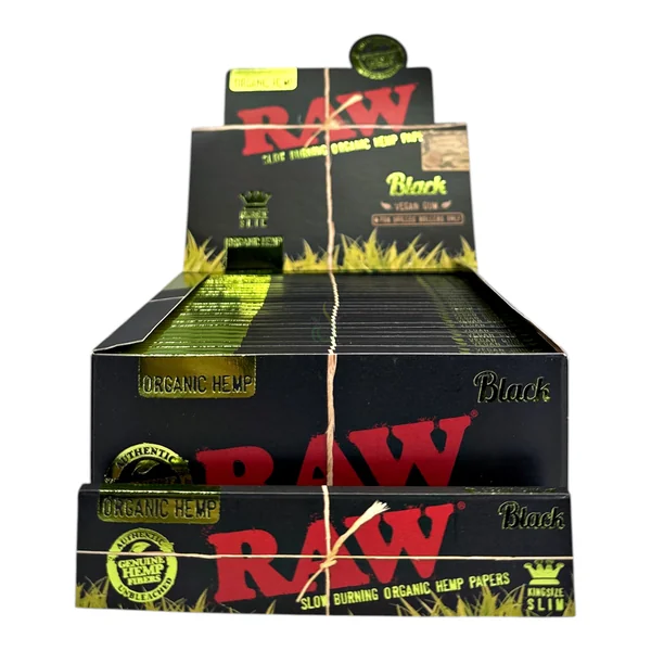 Raw Black King Size Slim Organic Hemp Papers - Image 3