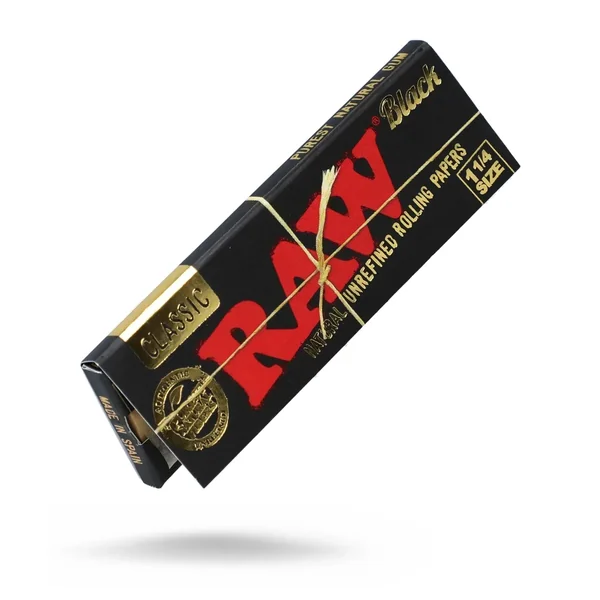 RAW Classic Black 1 1/4" Rolling Papers - 24pk Box - Image 2