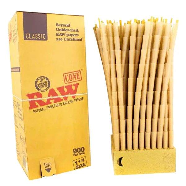 RAW Classic Pre-Rolled Cones 1 1/4 900ct Bulk