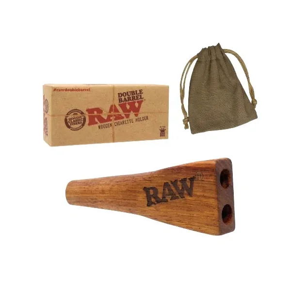 RAW Double Barrel Wooden Cigarette Holder (King Size)