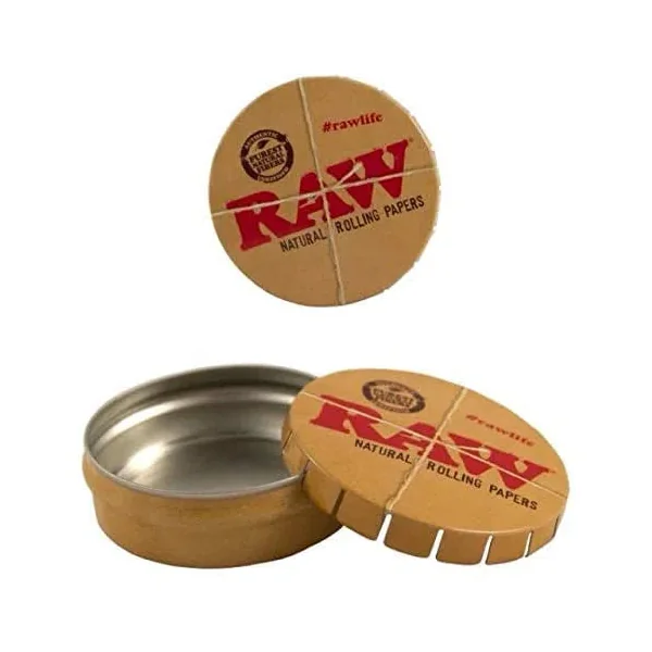 RAW Natural Rolling Papers - Metal Pop Up Storage Tin