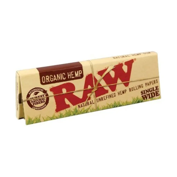 Raw Single Wide Papers (Pack of 1)-1COUNT Organic Hemp