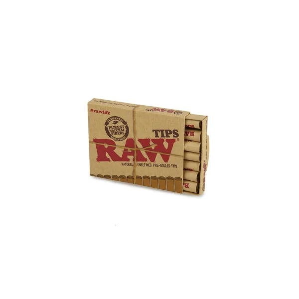 RAW Unrefined Pre-Rolled Tips 21ct – Natural Unbleached Filters