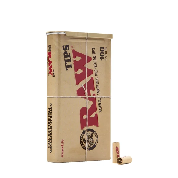 RAW Unrefined Pre-Rolled Tips Tin 100ct