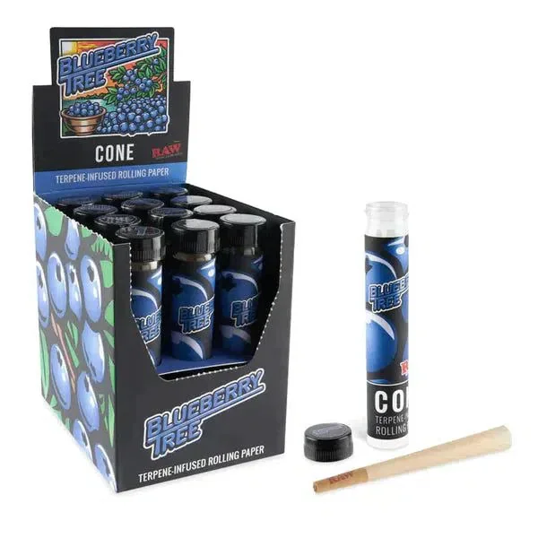 RAW x Orchard Beach | Blueberry Tree Terpene Infused Pre-Rolled Cone | King Size 12pk Box