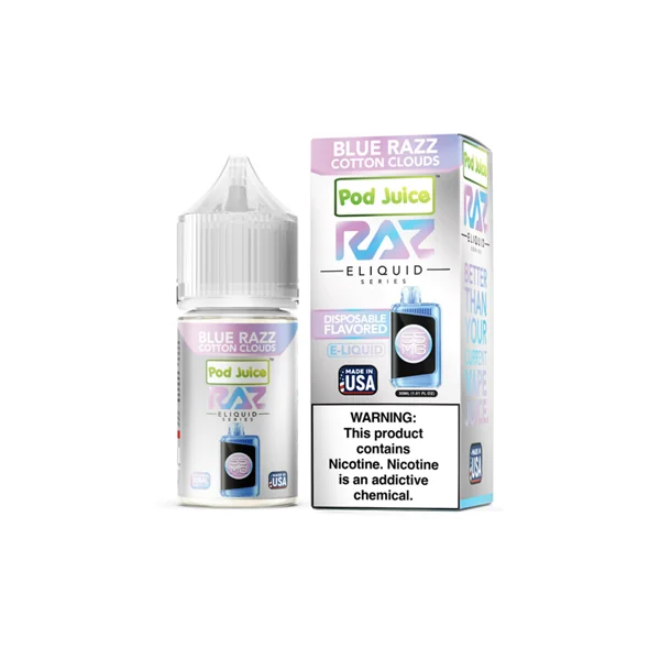 RAZ Salt Blue Razz Cotton Clouds 30ml by Pod Juice $7.60