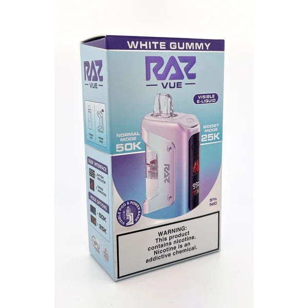 RAZ VUE 50K DISPOSABLE KIT / WHITE GUMMY / 50MG / 13ML / 50K PUFFS