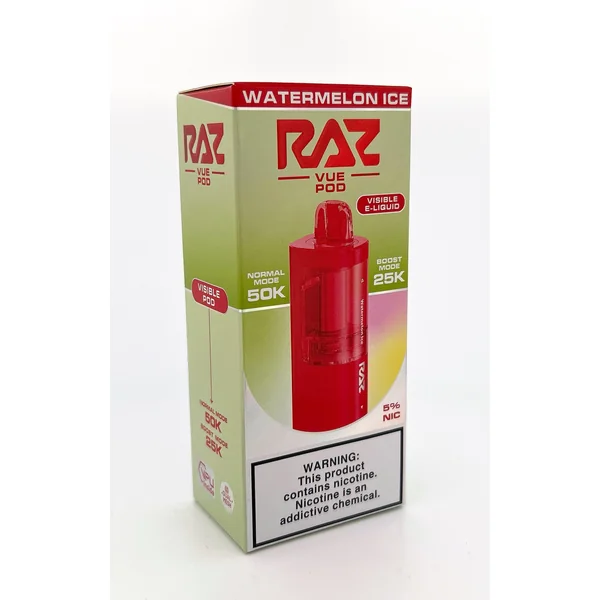 RAZ VUE 50K DISPOSABLE POD / WATERMELON ICE / 50MG / 13ML / 50K PUFFS