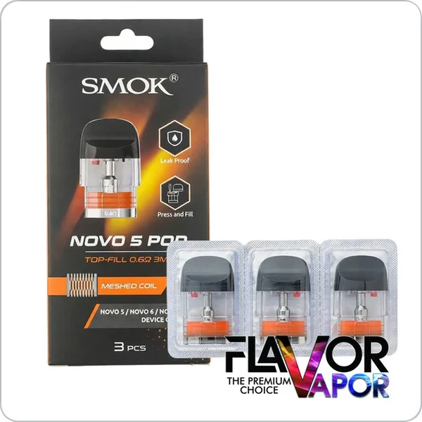 Replacement POD - Smoktech - Novo 5 and 6 - 3ml - 3 Pack