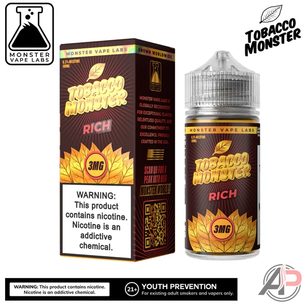 Rich Tobacco E-Liquid By Tobacco Monster Vape Labs 100mL
