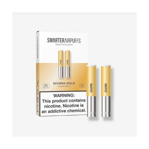 Riviera Gold - Smarter AirPuffs Tobacco Extract Pods – Smooth Blend - 2-Pack