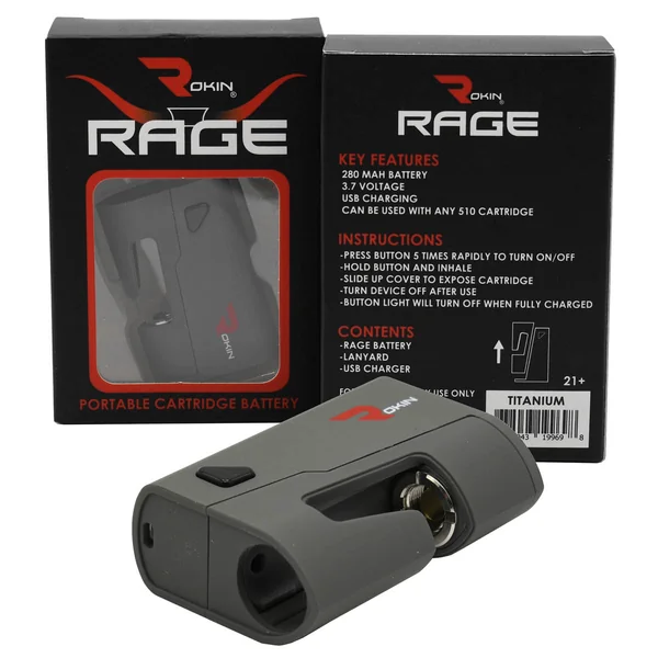 Rokin Rage 510 Thread Oil Vape Cartridge Battery - Image 4