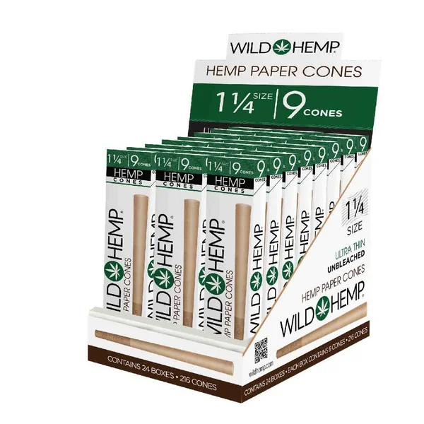 Rolling Paper Cones | Empty Pre-Roll | Unbleached Classic Paper | Hemp Paper (24 unit)