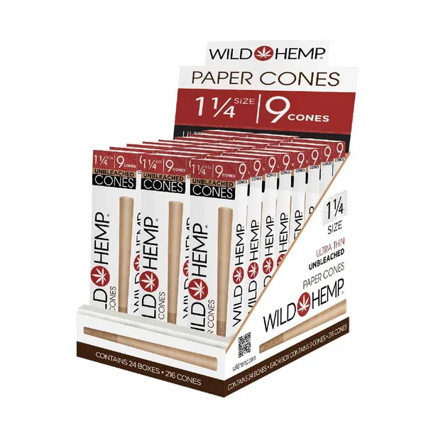 Rolling Paper Cones | Empty Pre-Roll | Unbleached Classic Paper | Hemp Paper (24 unit) - Image 2