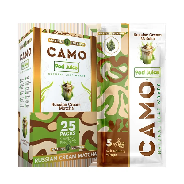 Russian Cream Yuzu CAMO X POD JUICE Tea Wraps 25 Pack
