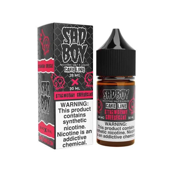 SadBoy CakeLine Strawberry Cheesecake Synthetic Nicotine 30ml Salt E-Juice