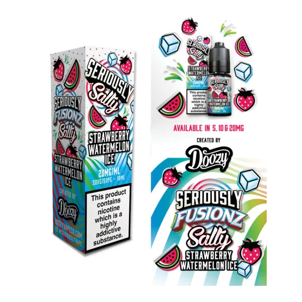 Seriously Fusionz Salty Strawberry Watermelon Ice Nic Salt E-liquid - Image 2