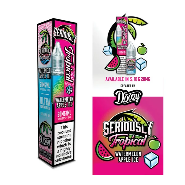 Seriously Tropical Watermelon Apple Ice Nic Salt E-liquid - Image 2