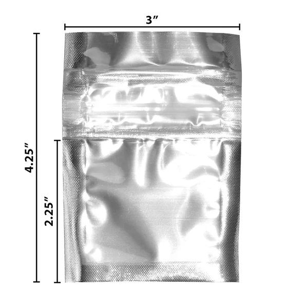 Shiny Clear Mylar Flat Ziplock Gram Bags - Image 3