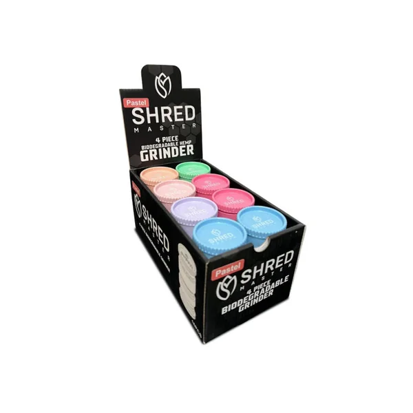 Shred Master Hemp Grinder 4PC Pastel (16COUNT)