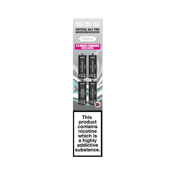SKE Crystal 4in1 White Edition Multi-Flavour Pods (4 Pack)