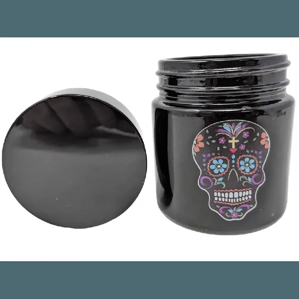 Skull Day Of The Dead Glass Jar - Image 2