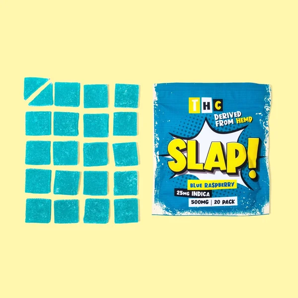 Slap! Blue Raspberry Indica THC Gummies | 20 pack - Image 2