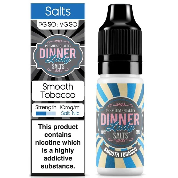 Smooth Tobacco Nic Salt E Liquid 10ml By Dinner Lady