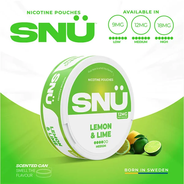 SNU Lemon & Lime Nic Pouches by Bar Juice - Image 4