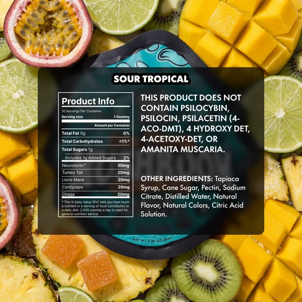 Sour Tropical Extra-Strength Mushroom Gummies - Image 2