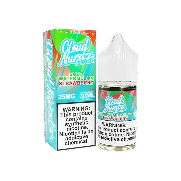 Sour Watermelon Strawberry Ice by Cloud Nurdz Salt 30ml