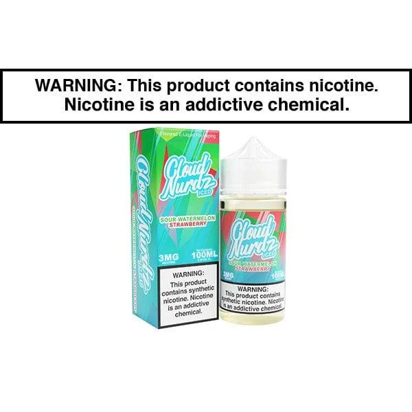 SOUR WATERMELON STRAWBERRY ICED BY CLOUD NURDZ TFN 100ML