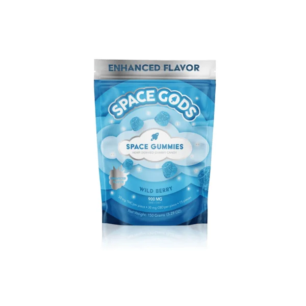 Space Gods Mega Dose Space Gummies 900mg THC + CBD - Wild Berry $15.99
