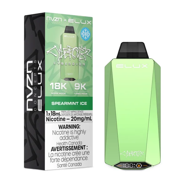 Spearmint Ice NVZN Elux Cyberover 18K Disposable Vape | VapeLoft