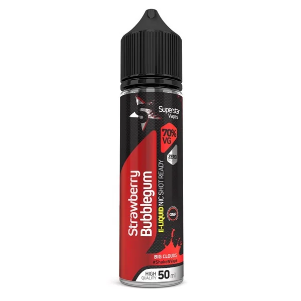 Strawberry Bubblegum E Liquid 50ml Shortfill by Superstar Vapes