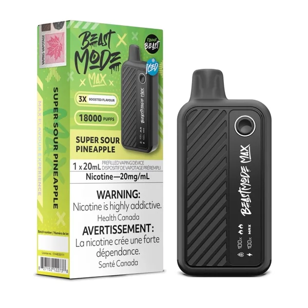 Super Sour Pineapple Flavour Beast Mode Max | 18K Puffs - VapeLoft