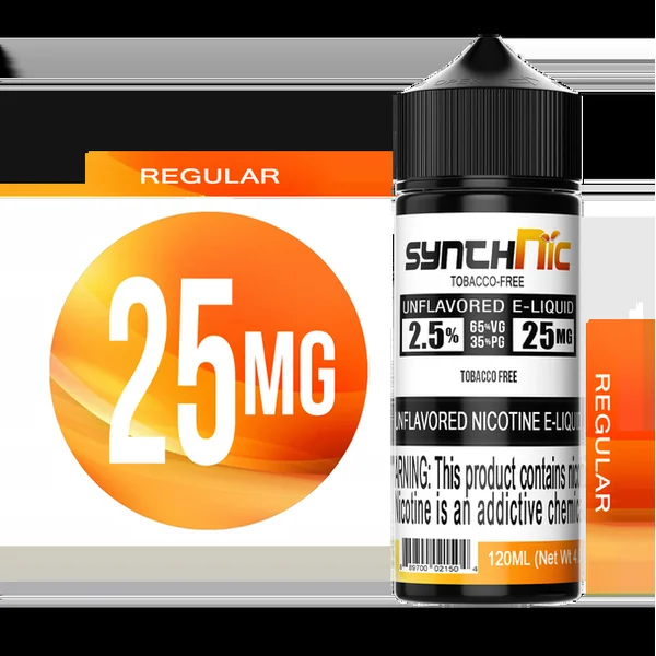 SynthNic 120ML Unflavored E-Liquid - 25MG Regular