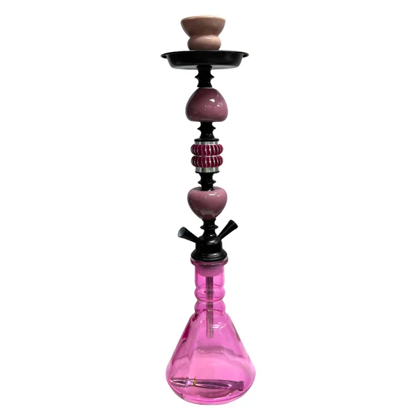 Tall Glass & Metal Hookah – Pink Love