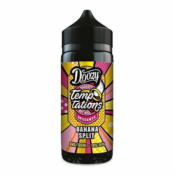 TEMPTATIONS BANANA SPLIT SHORTFILL E-LIQUID BY DOOZY VAPE