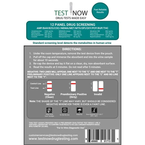 Test Now 12 Panel Test Kit (25ct) - Image 3