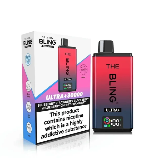 The Bling Ultra Plus 30K Vape Kit Blueberry Strawberry Blackberry / Blueberry Cherry Cranberry
