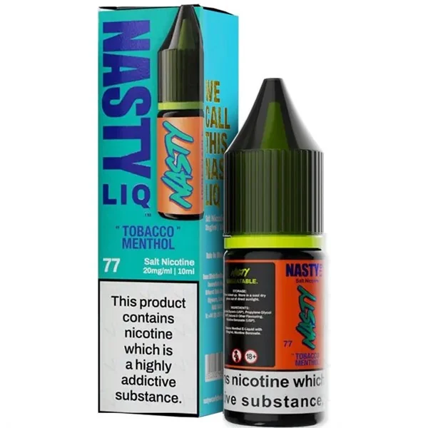 Tobacco Menthol Nic Salt E Liquid 10ml By Nasty Liq
