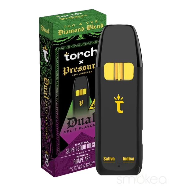 Torch x Pressure Dual THCA Diamond Blend Vape - Super Sour Diesel x Grape Ape