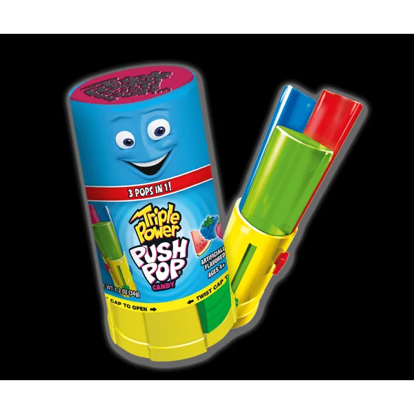Triple Power Push Pop Candy Bonbon 34g