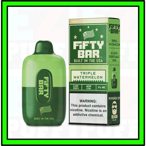 Triple Watermelon - FIFTY BAR - MADE IN USA by Beard Vape - 6500 Puff Disposable