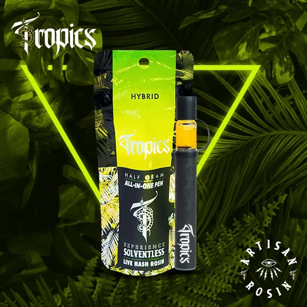 Tropics Vape | .5g Solventless Live Hash Rosin Disposable-Animal Mints